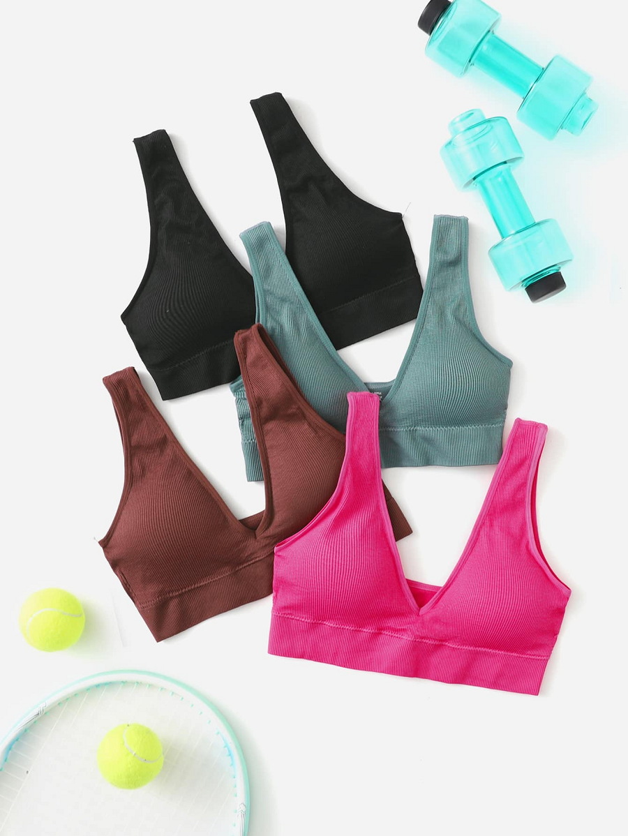 V Shape Seamless  Comfort Sports Bra 4pcs Set