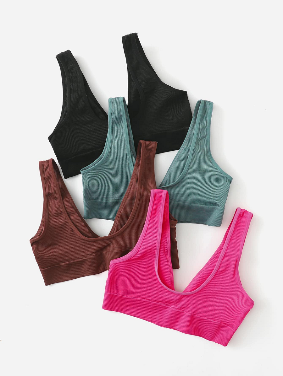 V Shape Seamless  Comfort Sports Bra 4pcs Set