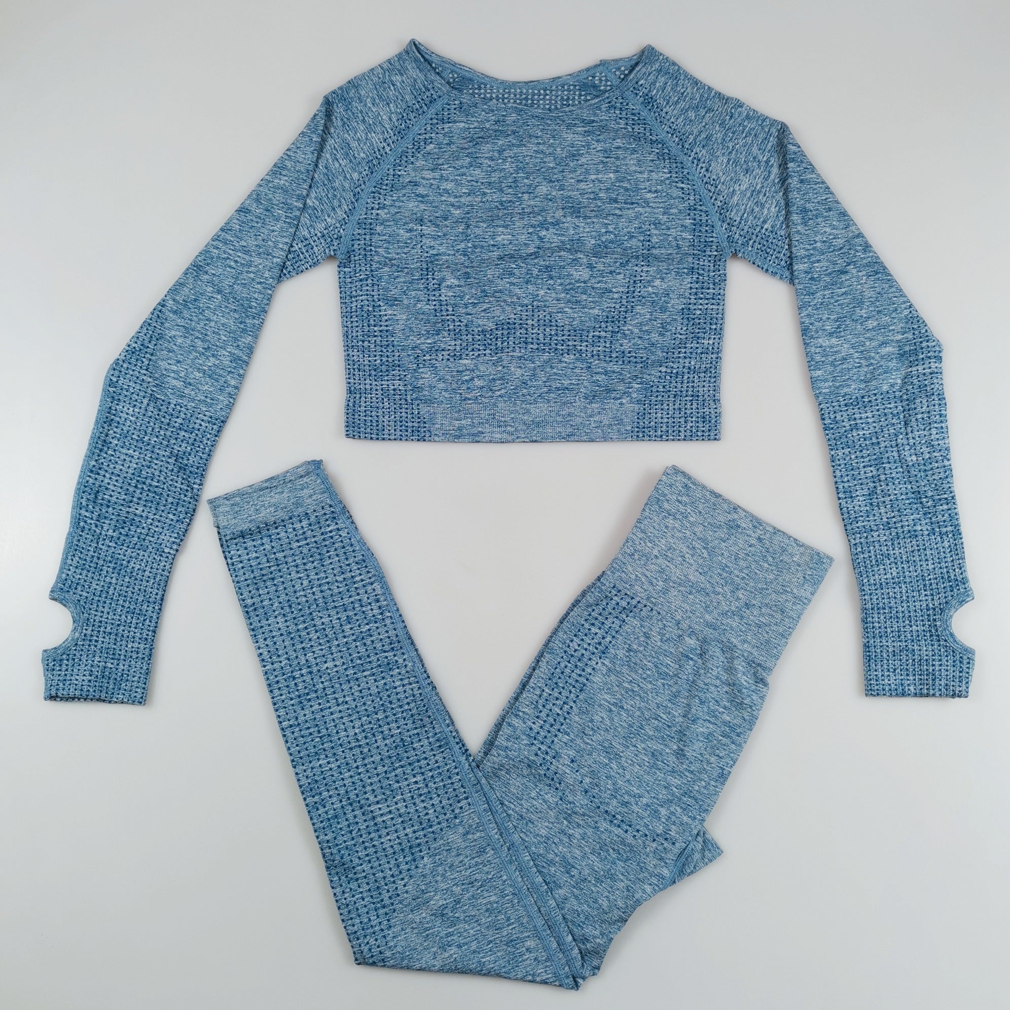 Solid Seamless High Elastic Crop Sports Top and Legging set