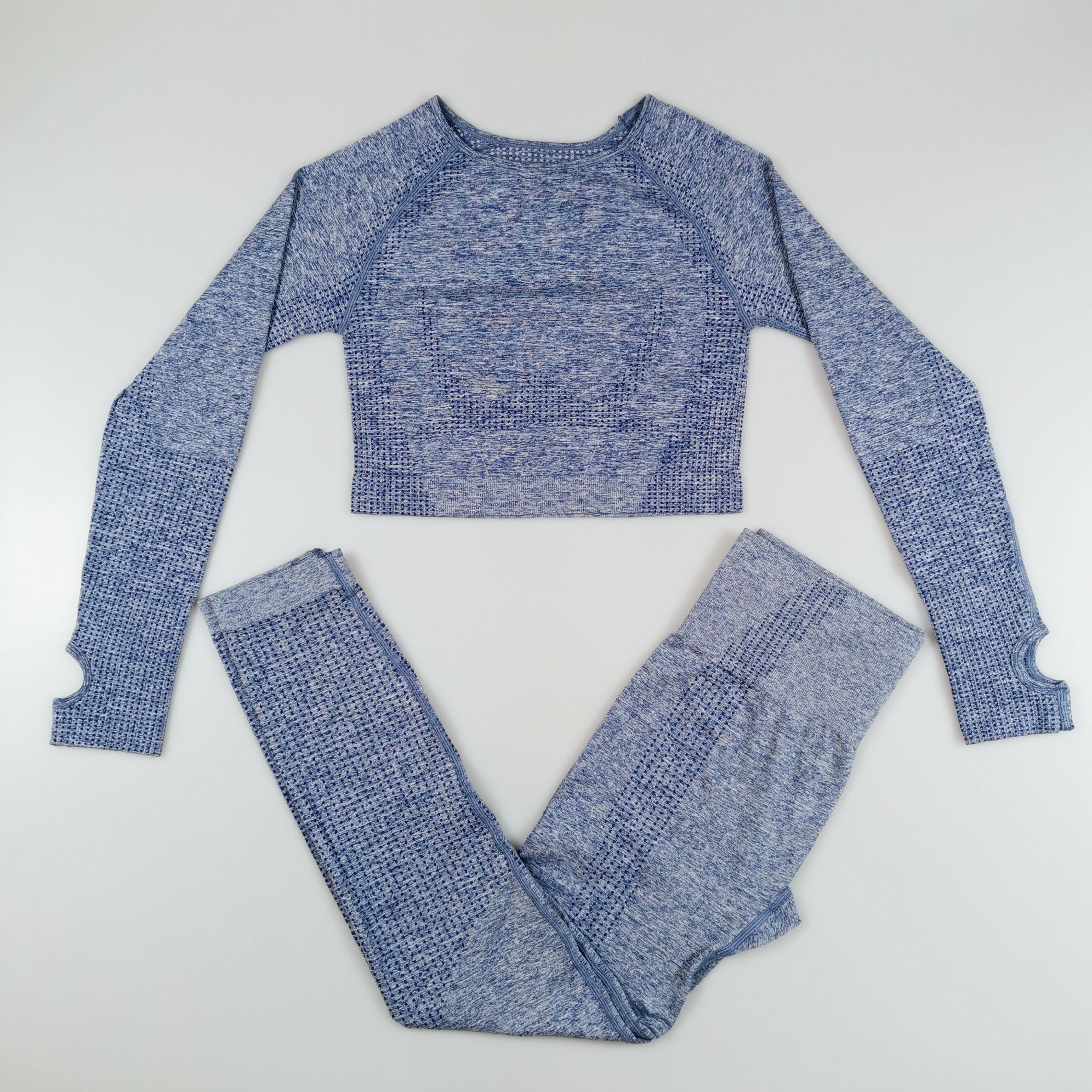 Solid Seamless High Elastic Crop Sports Top and Legging set